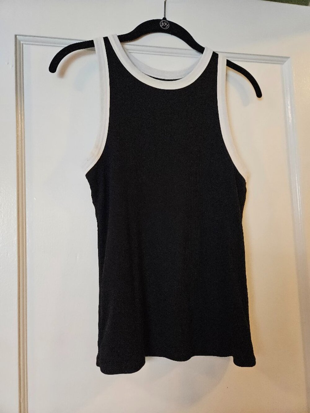 A New Day ringer tank top black white size Large L